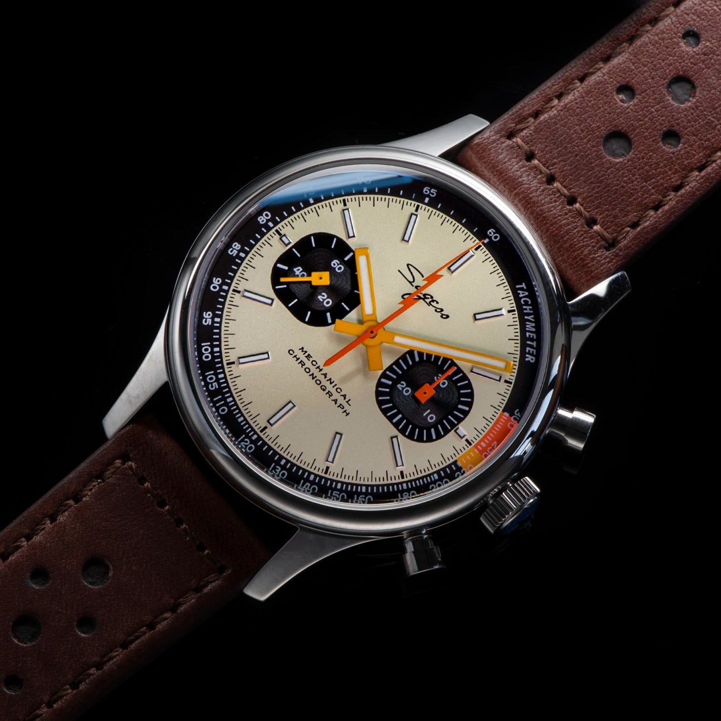 SUGESS Watch of Men Chronograph Mechanical Wristwatches Tianjin ST19 Swanneck Movement Pilot Men's Watch Sapphire Crystal Gift V2