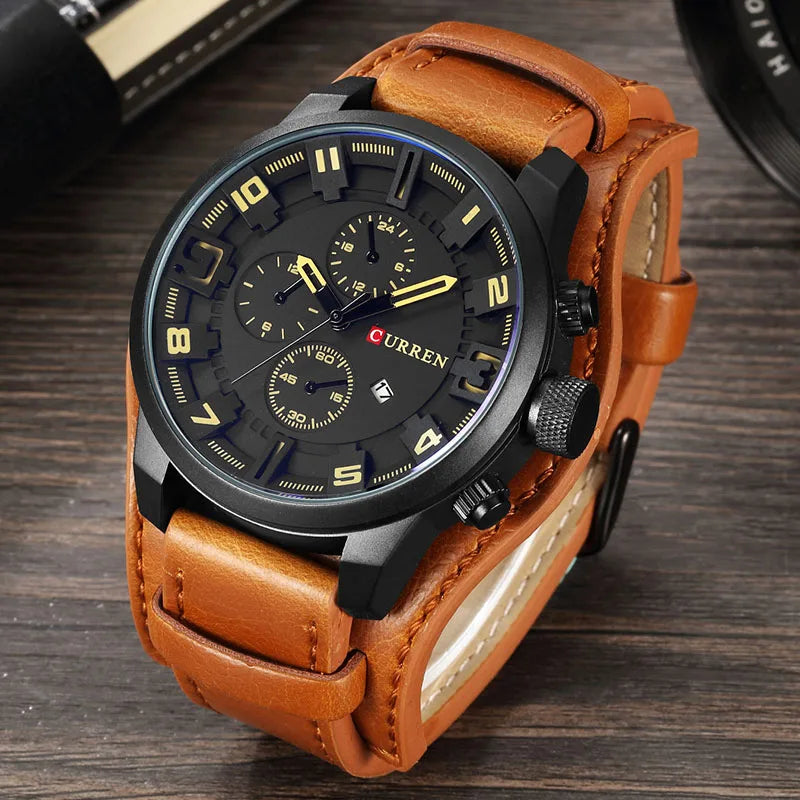CURREN 8225 Men's Quartz Watch with Leather Strap