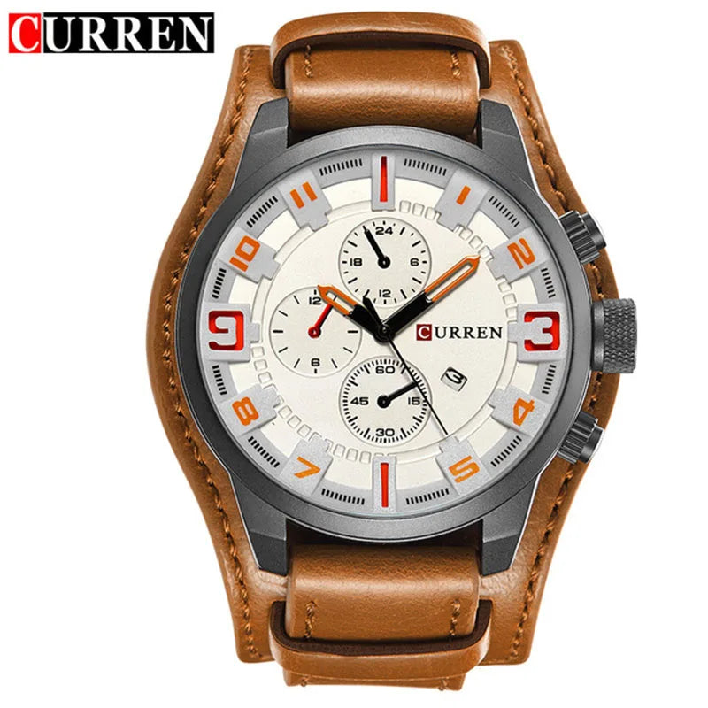 CURREN 8225 Men's Quartz Watch with Leather Strap