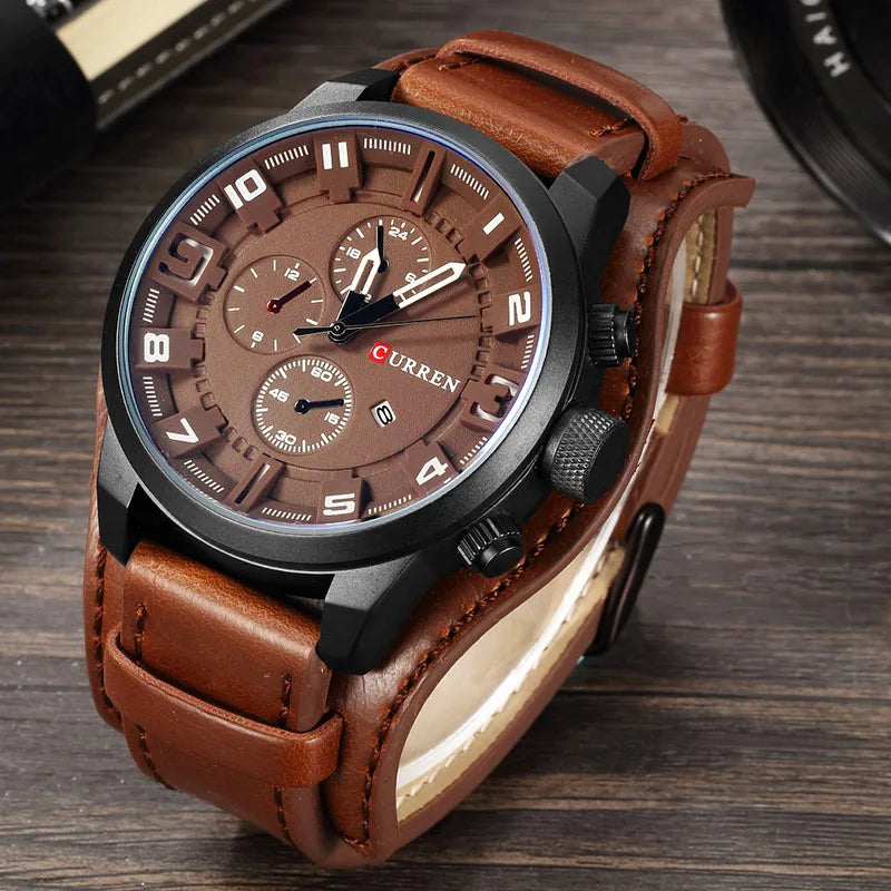 CURREN 8225 Men's Quartz Watch with Leather Strap