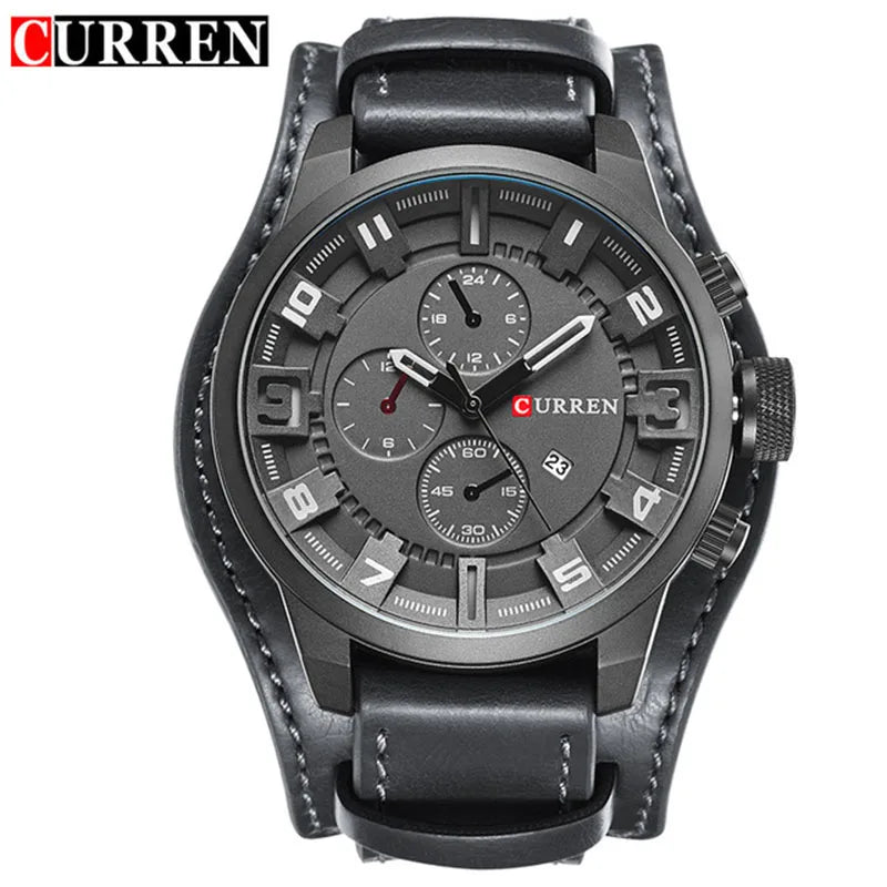 CURREN 8225 Men's Quartz Watch with Leather Strap