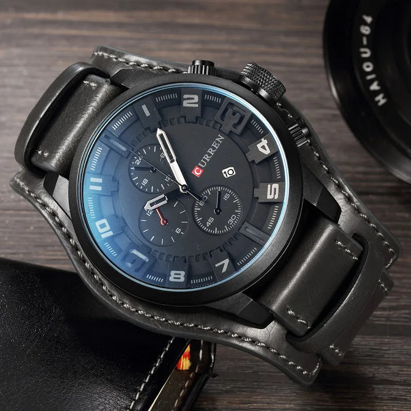 CURREN 8225 Men's Quartz Watch with Leather Strap