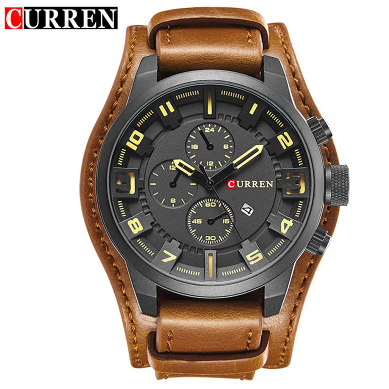 CURREN 8225 Men's Quartz Watch with Leather Strap