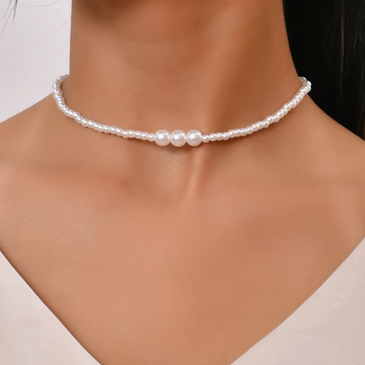 Elegant Wedding Big Pearl Choker Necklace for Women