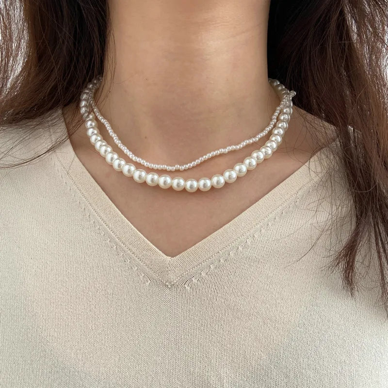 Elegant Wedding Big Pearl Choker Necklace for Women