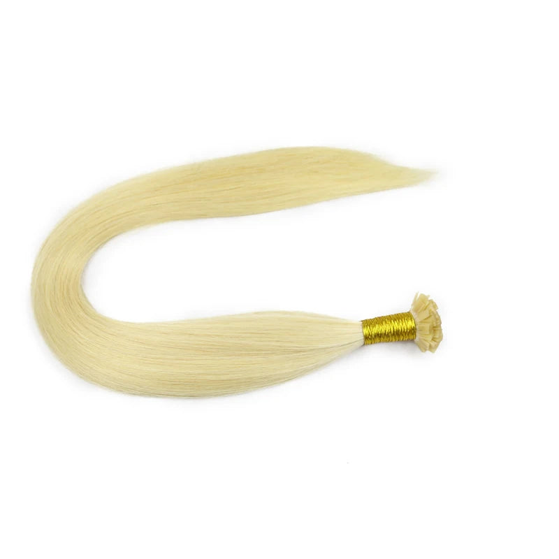 Straight Human Hair Extensions - Fusion Flat Tip Keratin Bond Natural Hair