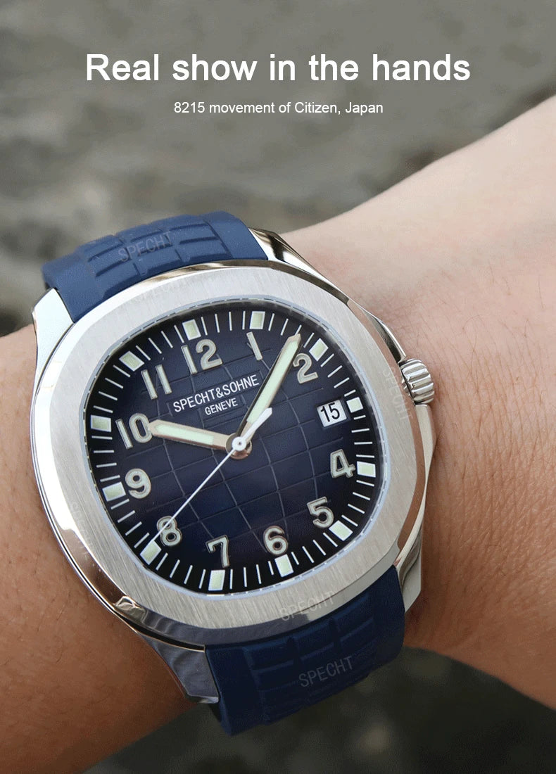 Specht & Shone Automatic Mechanical Sport Watch - Sapphire Crytal, Luminous 50M Waterproof