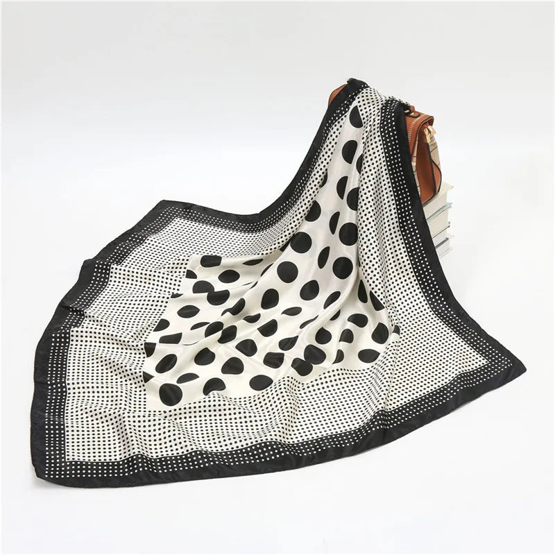 Luxury Women Silk Square Scarf Elegant Bandana Style Headscarf & Neck Wrap