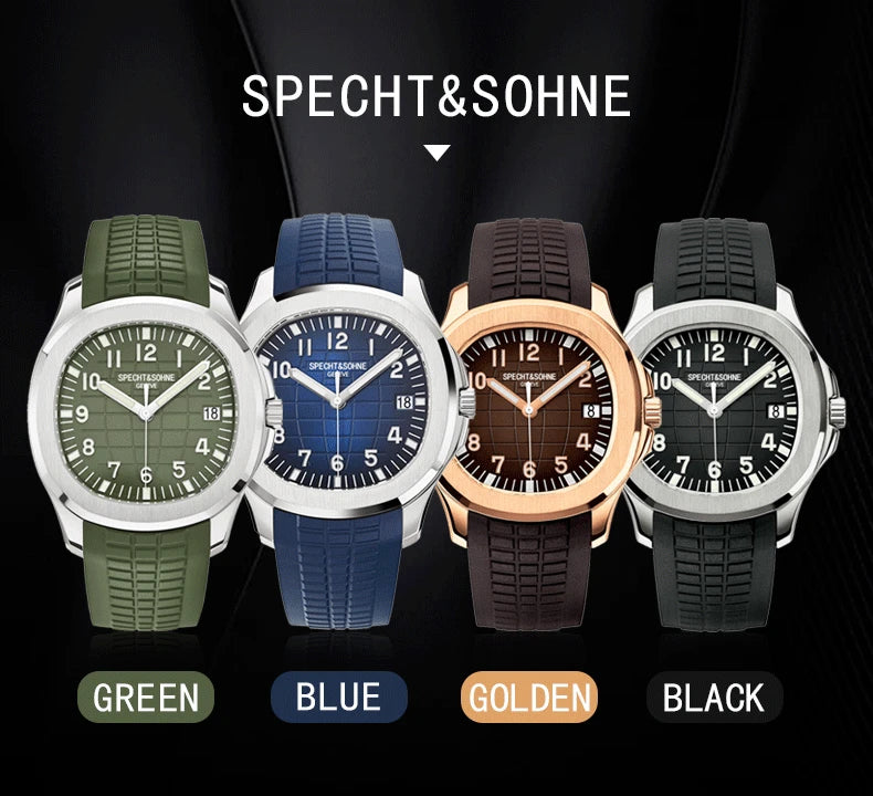 Specht & Shone Automatic Mechanical Sport Watch - Sapphire Crytal, Luminous 50M Waterproof