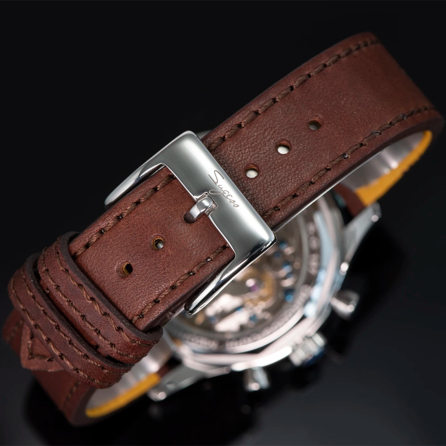 SUGESS Watch of Men Chronograph Mechanical Wristwatches Tianjin ST19 Swanneck Movement Pilot Men's Watch Sapphire Crystal Gift V2