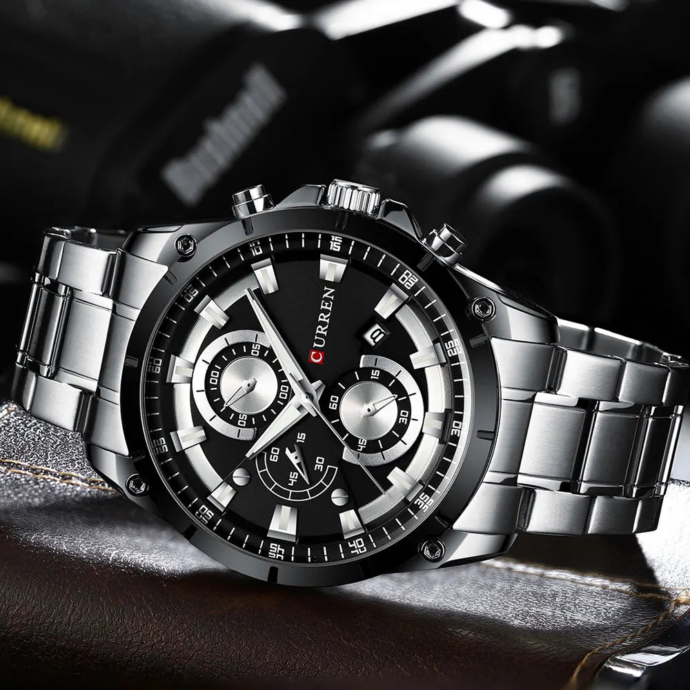 CURREN Mes's Luxury Business Watch - Automatic Date Display