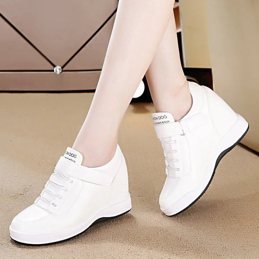 Autumn High Top Wedge Platform Sneakers - Hidden Heels Casual Shoes