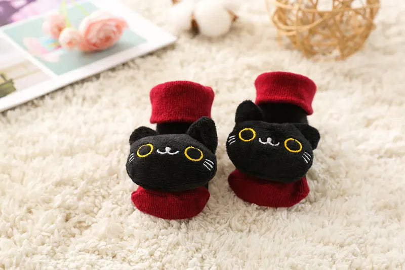 3D Cartoon Animal Baby with Bells - Non - Stop Cotton