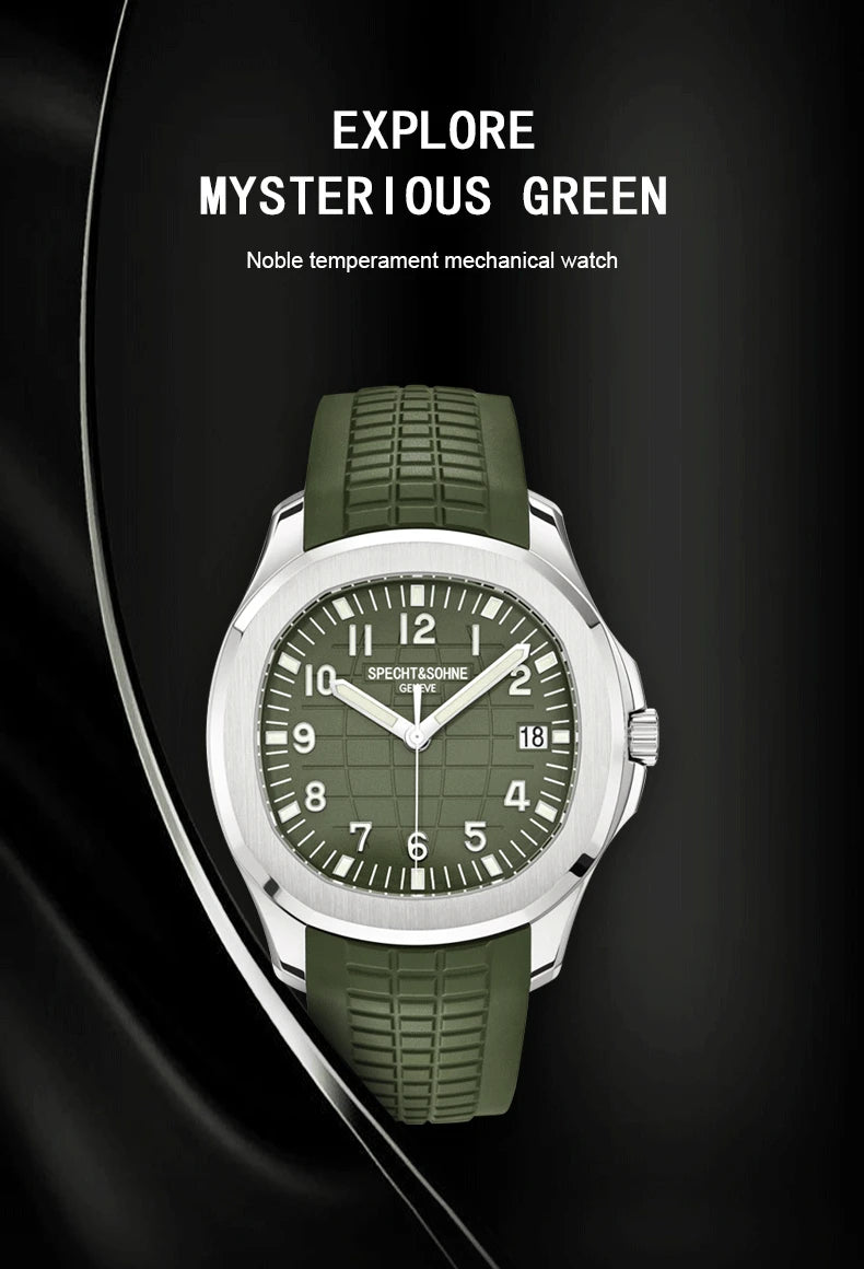 Specht & Shone Automatic Mechanical Sport Watch - Sapphire Crytal, Luminous 50M Waterproof