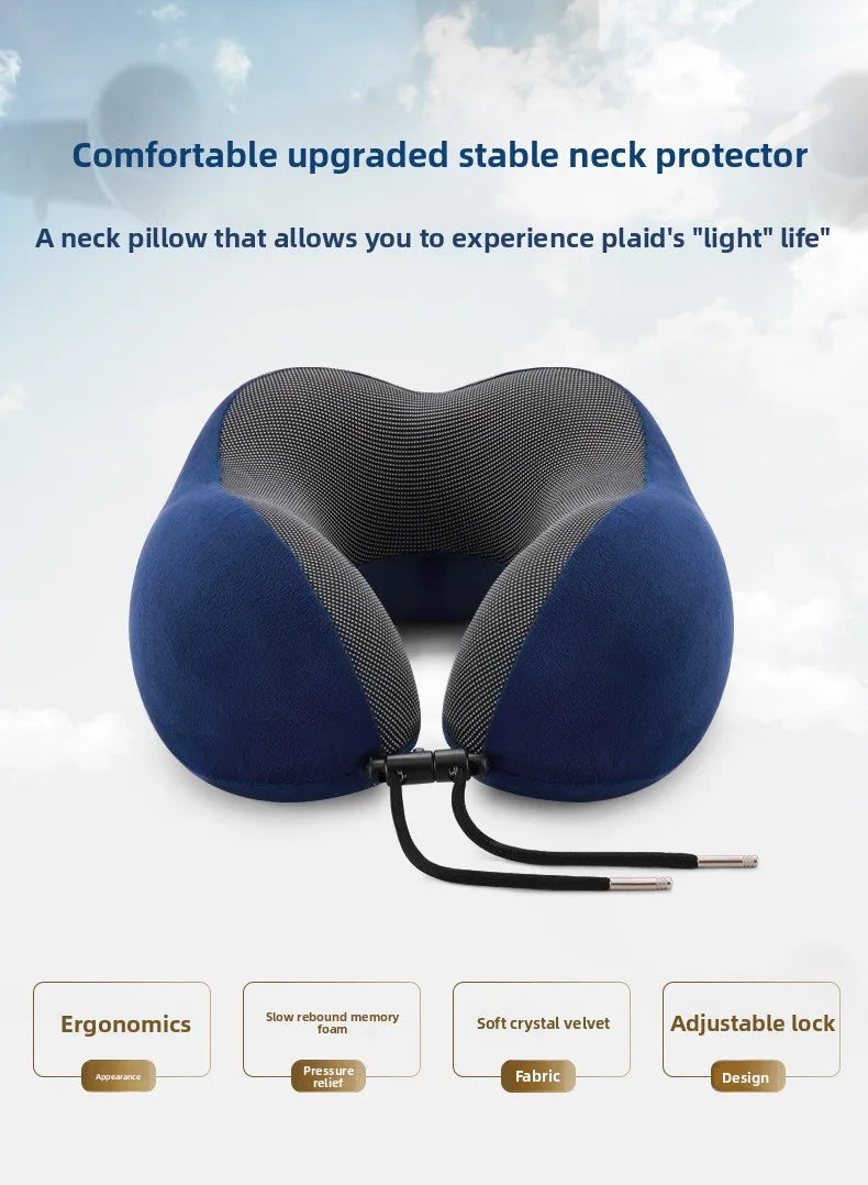 U Shaped Memory Foam Travel Neck Pillow - Soft & Comfortable for Travel