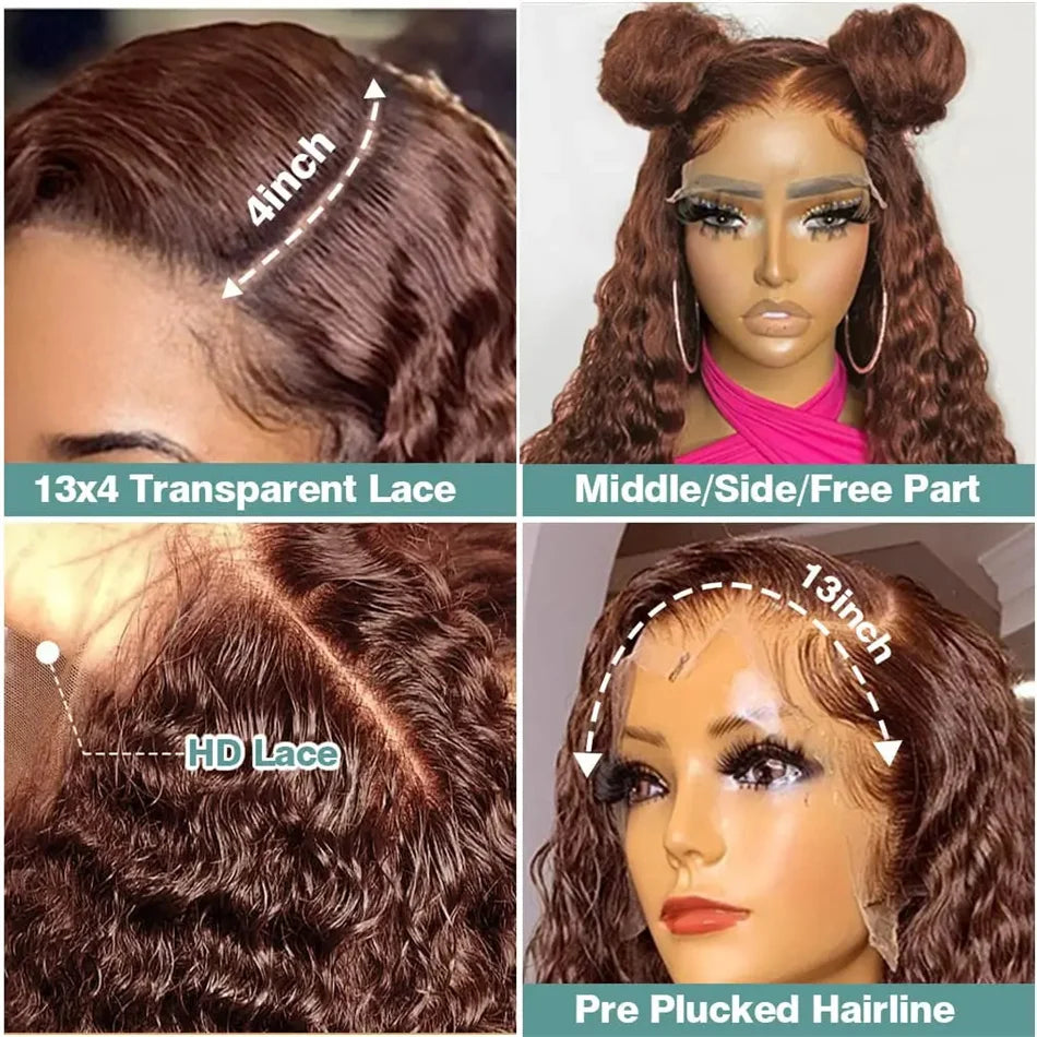 Deep Curly Lace Front Wig- 13x4 / 13x6 HD Lace Human Hair Wig for Women