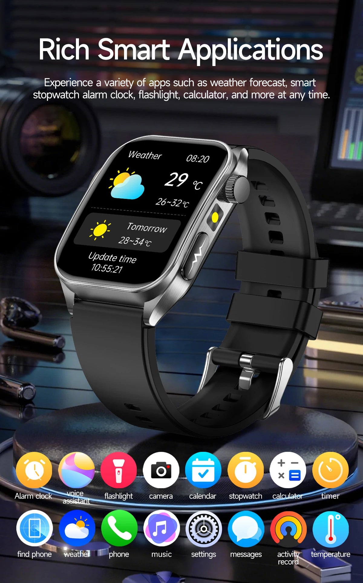 2025 Nursing Grade Laser Therapy Smartwatch- ECG PPG Blood Pressure Uric Acid Monitor