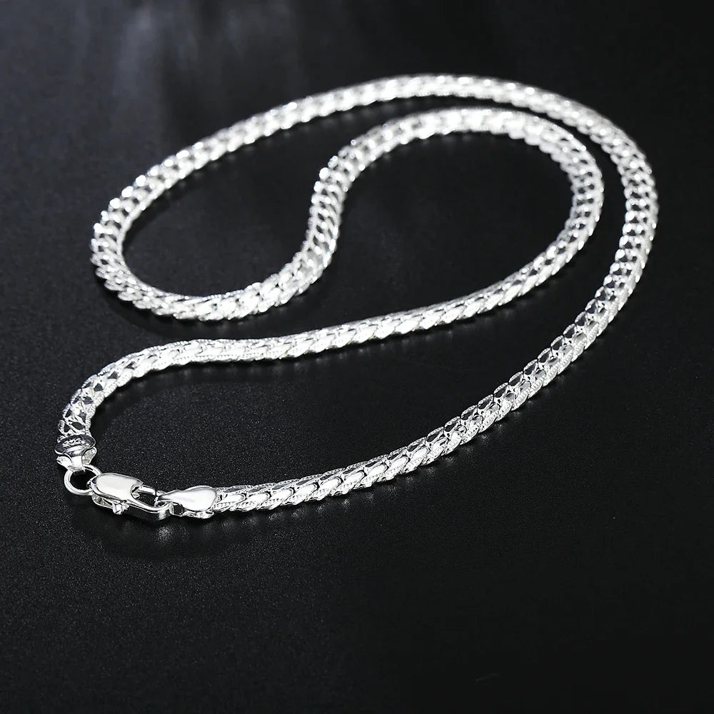 925 Sterling Silver Luxury 6mm Chain Necklace 20-60 Women & Men