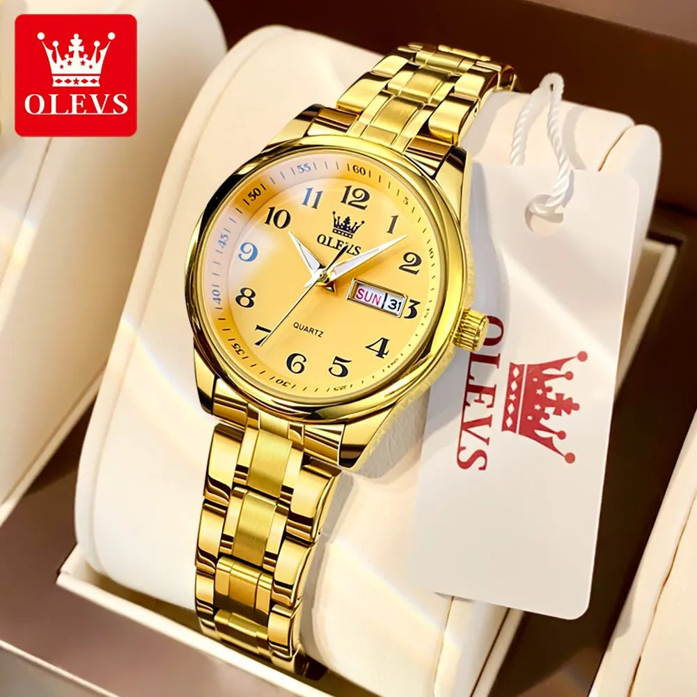 OLEVS Women's Luxury Watch- Elegant Stainless-Steel Timepieces