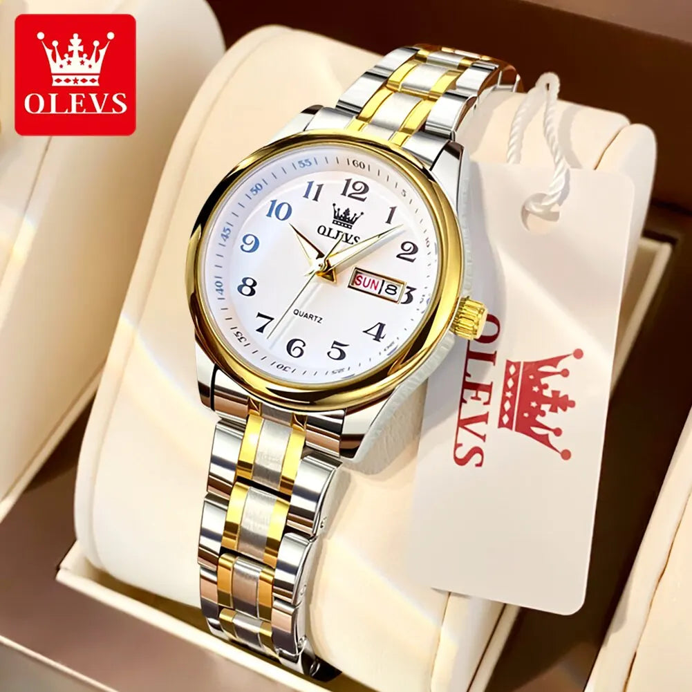 OLEVS Women's Luxury Watch- Elegant Stainless-Steel Timepieces