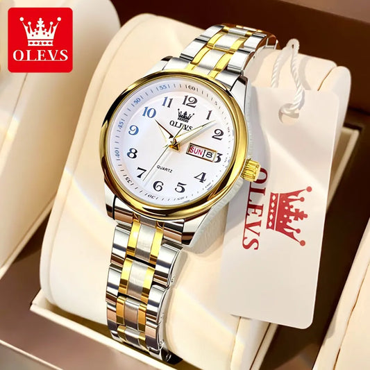 OLEVS Women's Luxury Watch- Elegant Stainless-Steel Timepieces