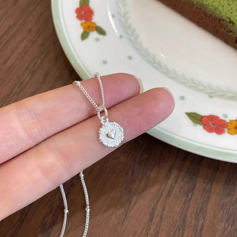 925 Sterling Silver Necklace Heart Pendant Love Adjustable Choker Elegant for Women Girl Jewelry Gift Dropshipping Wholesale