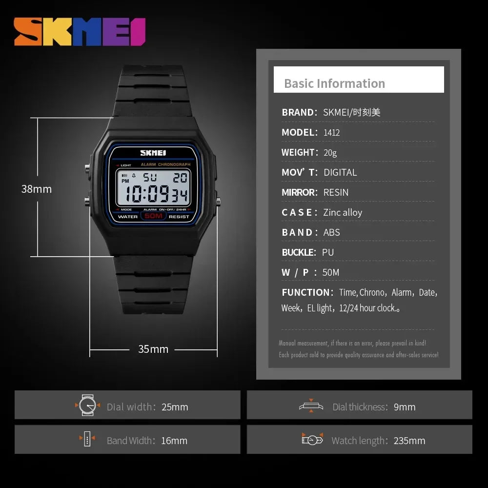 SKIMEI Women's Digital Watch Waterproof Sports Timepiece