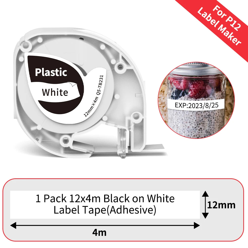 P12 Mini Bluetooth Labe Maker- Portable Sticker Printer with Multiple Templates