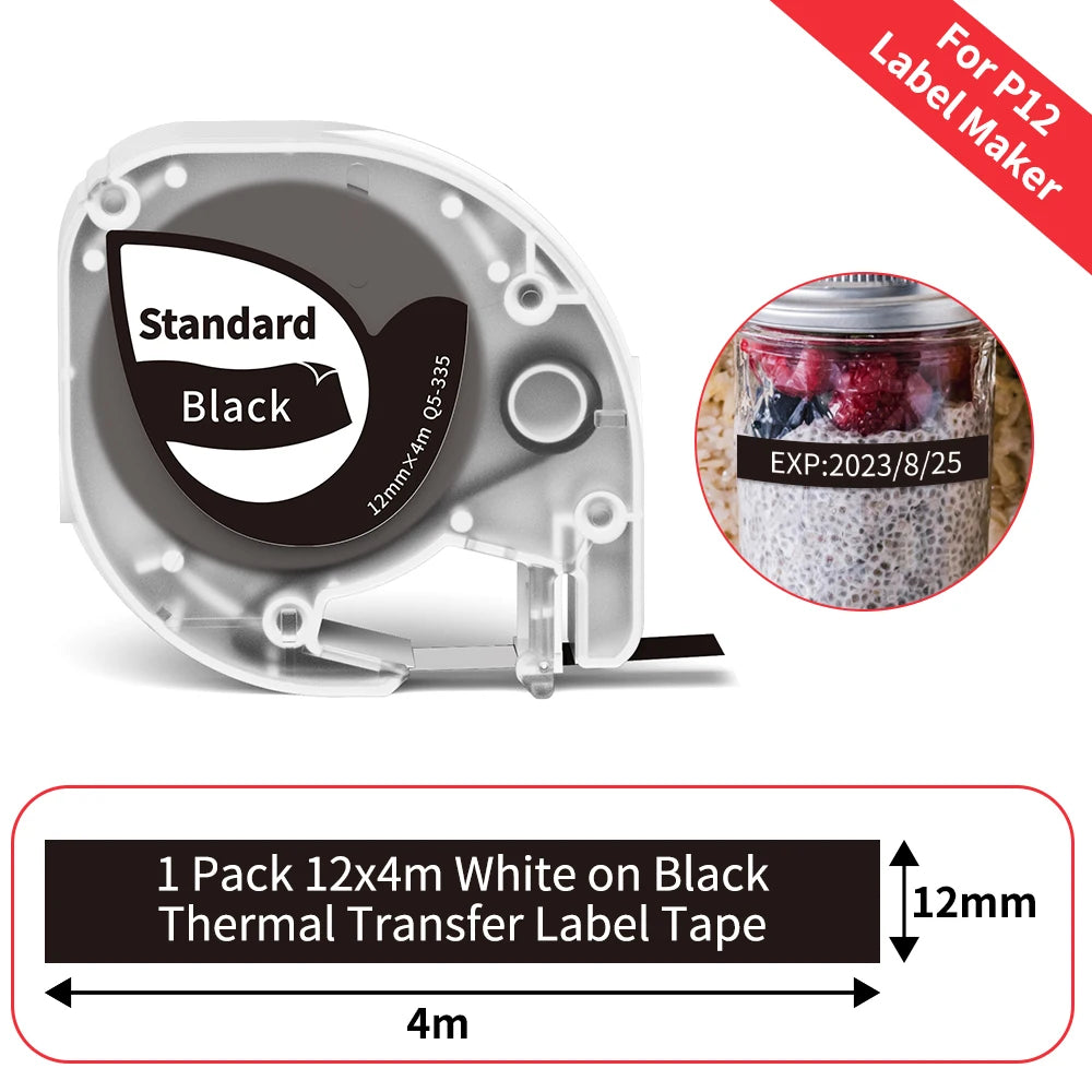 P12 Mini Bluetooth Labe Maker- Portable Sticker Printer with Multiple Templates