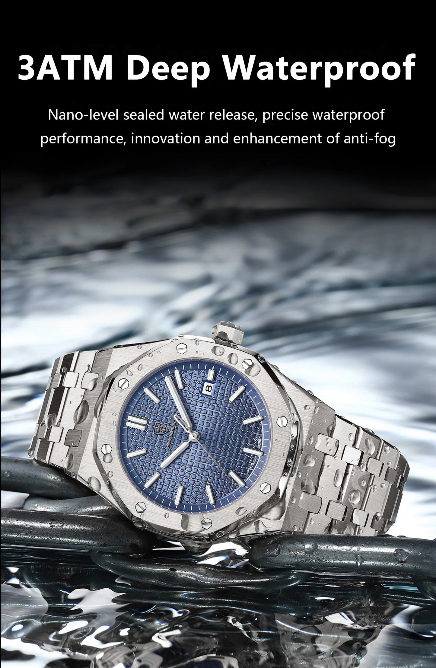 POEDAGAR Men's Luxury Watch -Luminous Waterproof Stainless Steel