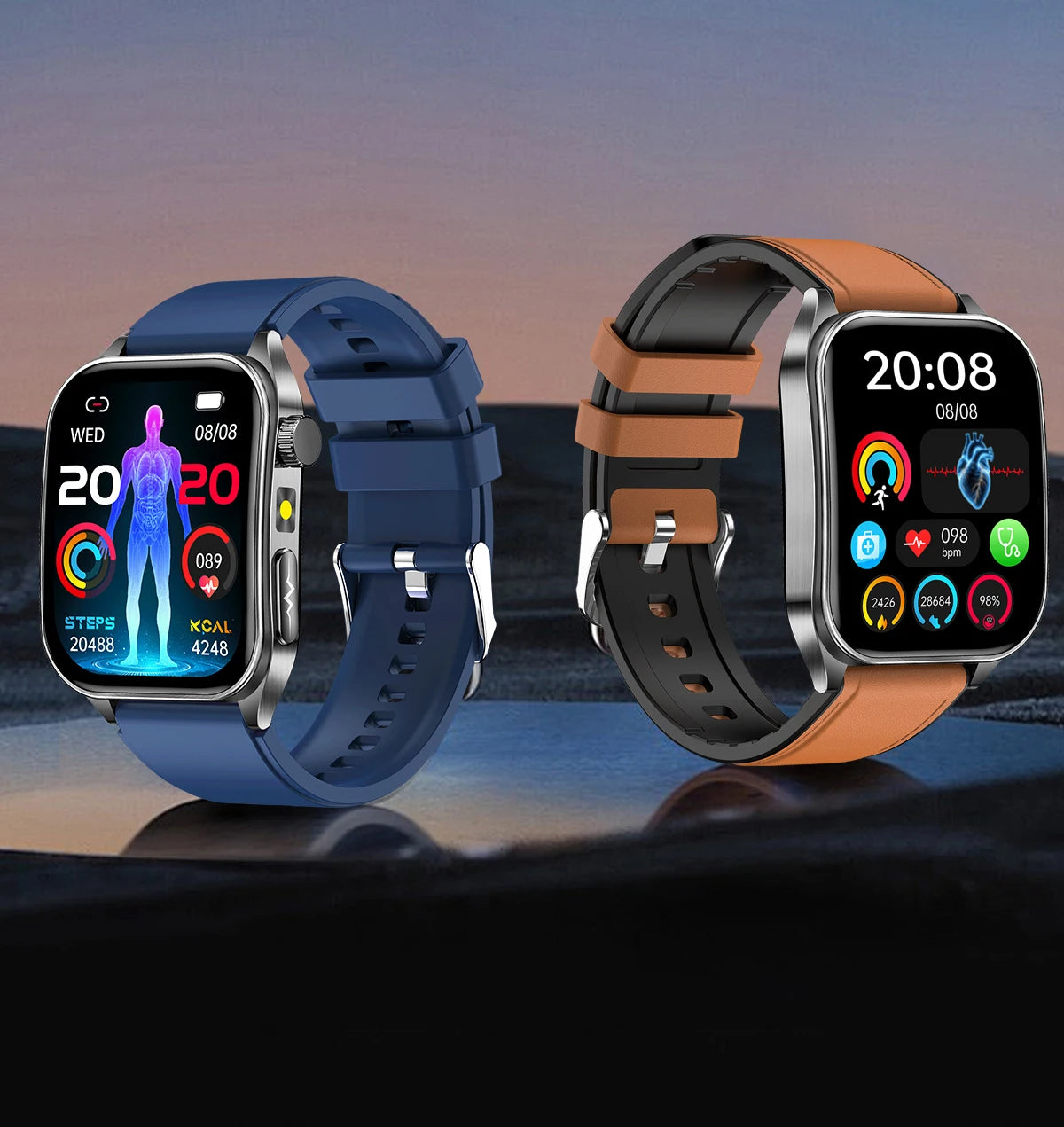 2025 Nursing Grade Laser Therapy Smartwatch- ECG PPG Blood Pressure Uric Acid Monitor