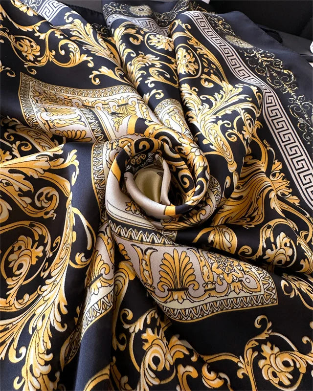 Luxury Silk Feeling Neckerchief for Women Designer Style Neck Wrap & Hair Accessory