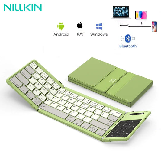 NILLKIN Foldable Bluetooth Keyboard with Touchpad - Rechargeable Wireless for iOS Android Windows