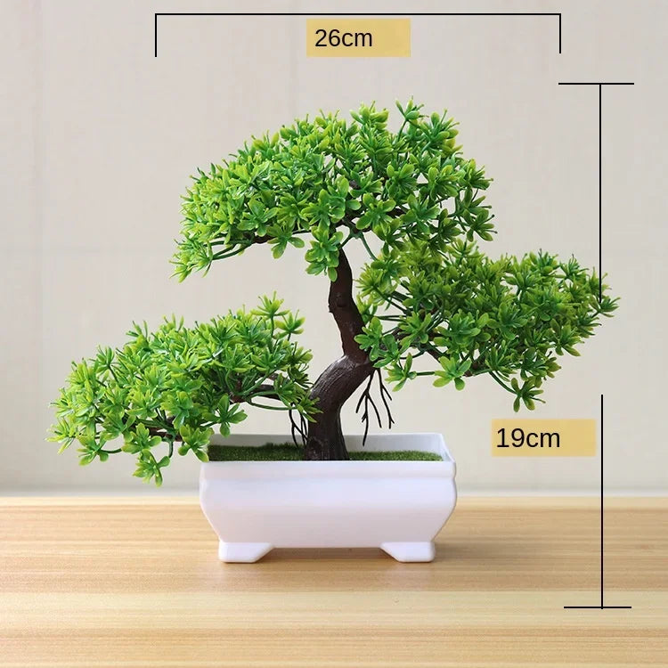 Artificial potted Bonsai Tree- Faux Green Plant for Hime, Garden & Patty Decor