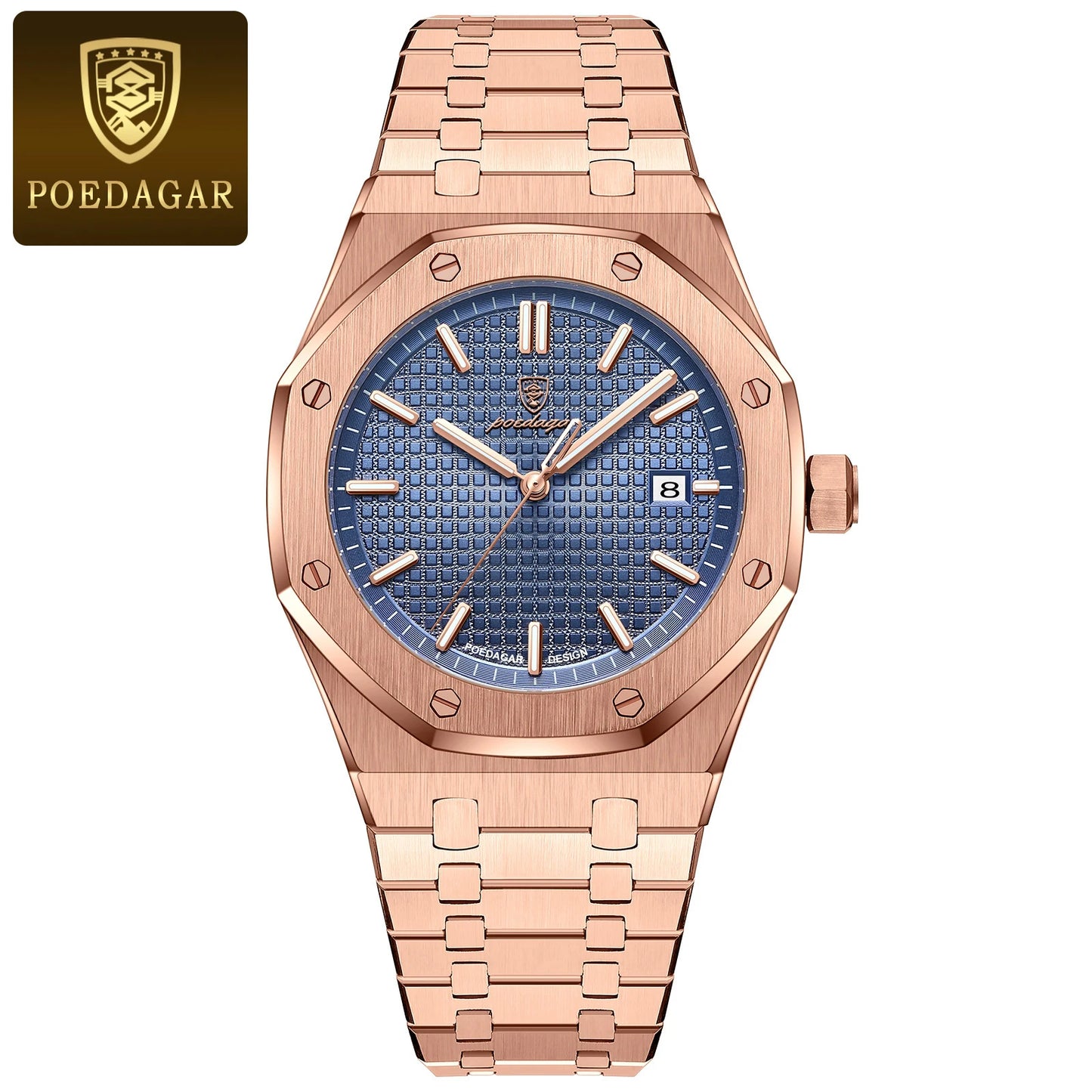 POEDAGAR Men's Luxury Watch -Luminous Waterproof Stainless Steel