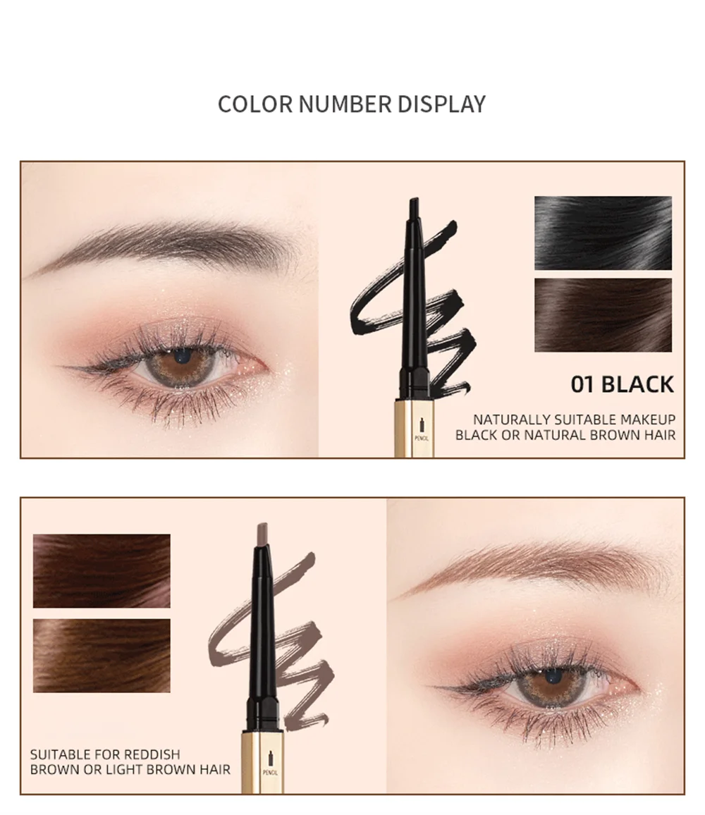 Waterproof Eyebrow Tattoo Pencil with Brush - Dark Coffee