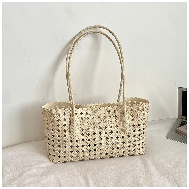 Women's Woven Shoulder Bag - Luxury Designer Tote Purse Handbag