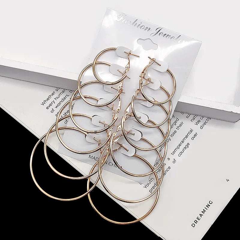Gold hoop Earrings Set for Women (12pcs)