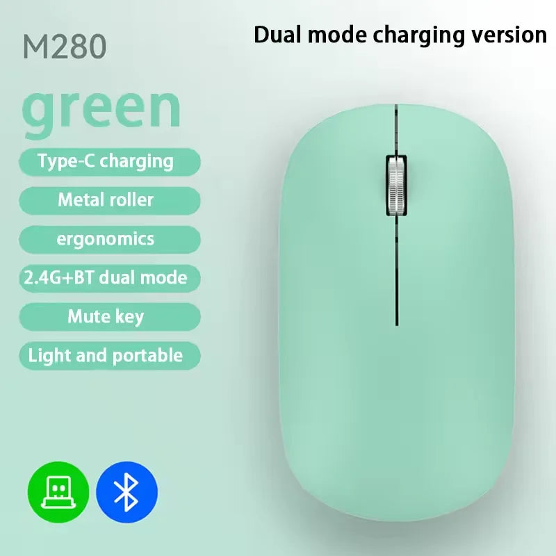Wireless Mouse Type -C Charging - Silent Click Portable Ergonomic Computer Mouse