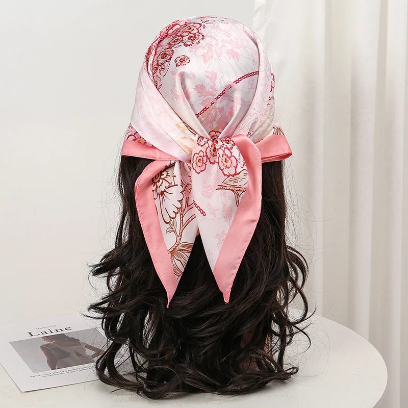 Luxury Silk Feeling Neckerchief for Women Designer Style Neck Wrap & Hair Accessory
