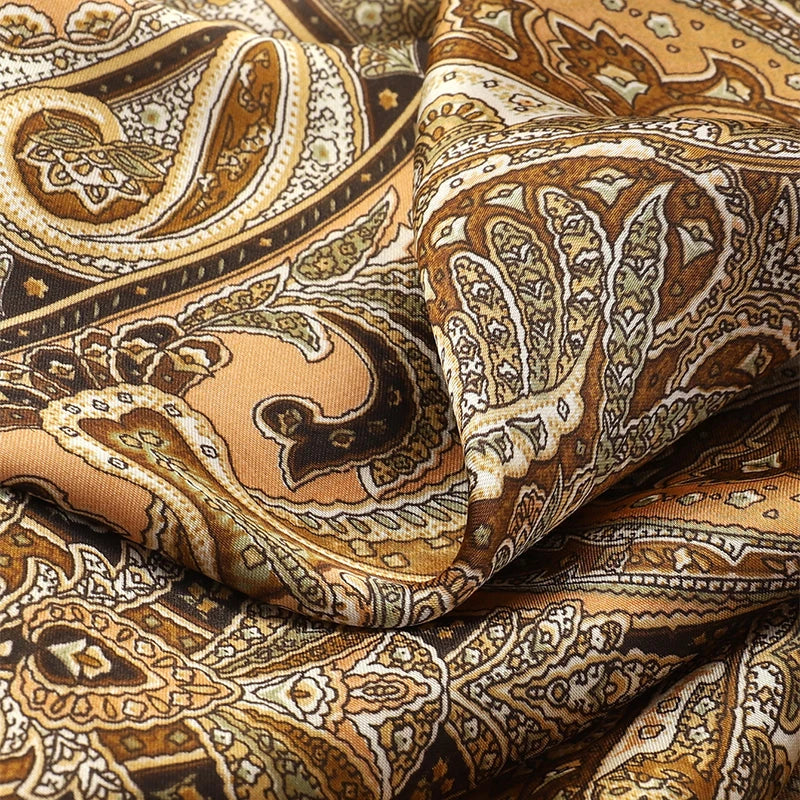 Bohemian Luxury Silk Square Scarf for Women Designer Print Shawl & Versatile Wrap
