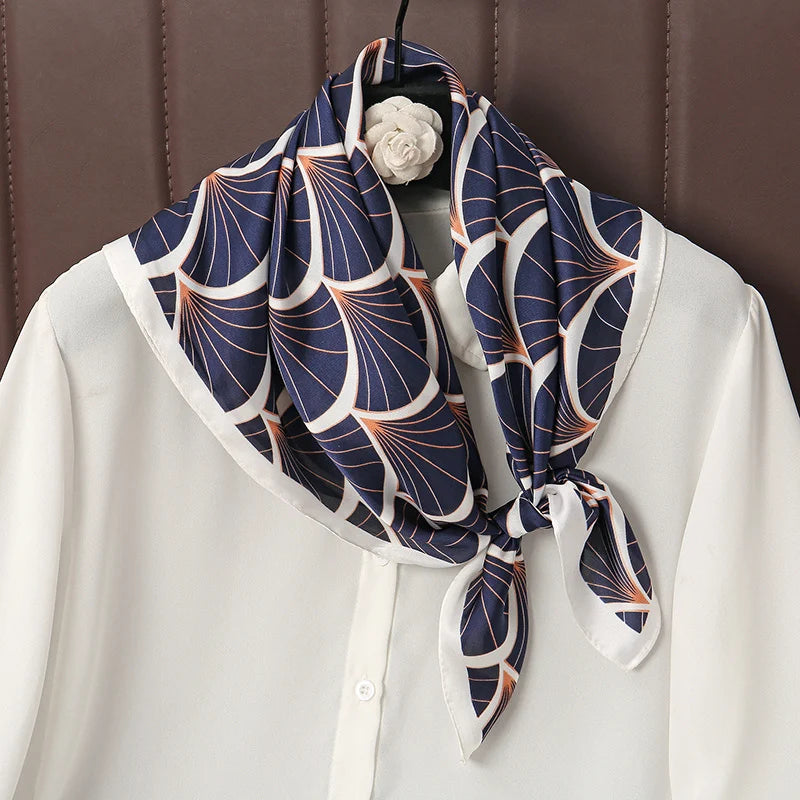 Luxury Print Satin Silk Square Scarf for Women Hijab Shawl & Elegant Wrap Accessory
