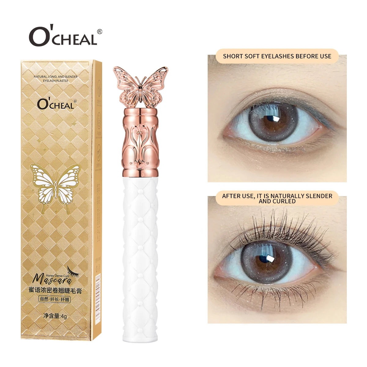 O' Cheal 3D Silk Fiber Mascara Volumizing & Lengthening Black Lash