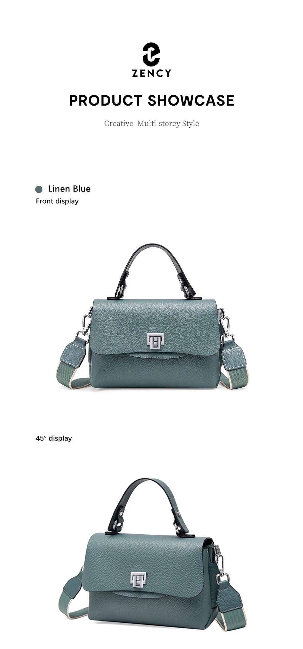 Women's Genuine Leather Top - Handle Envelop Bag - Luxury Crossbody Handbag