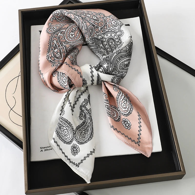 Luxury Silk Feeling Neckerchief for Women Designer Style Neck Wrap & Hair Accessory