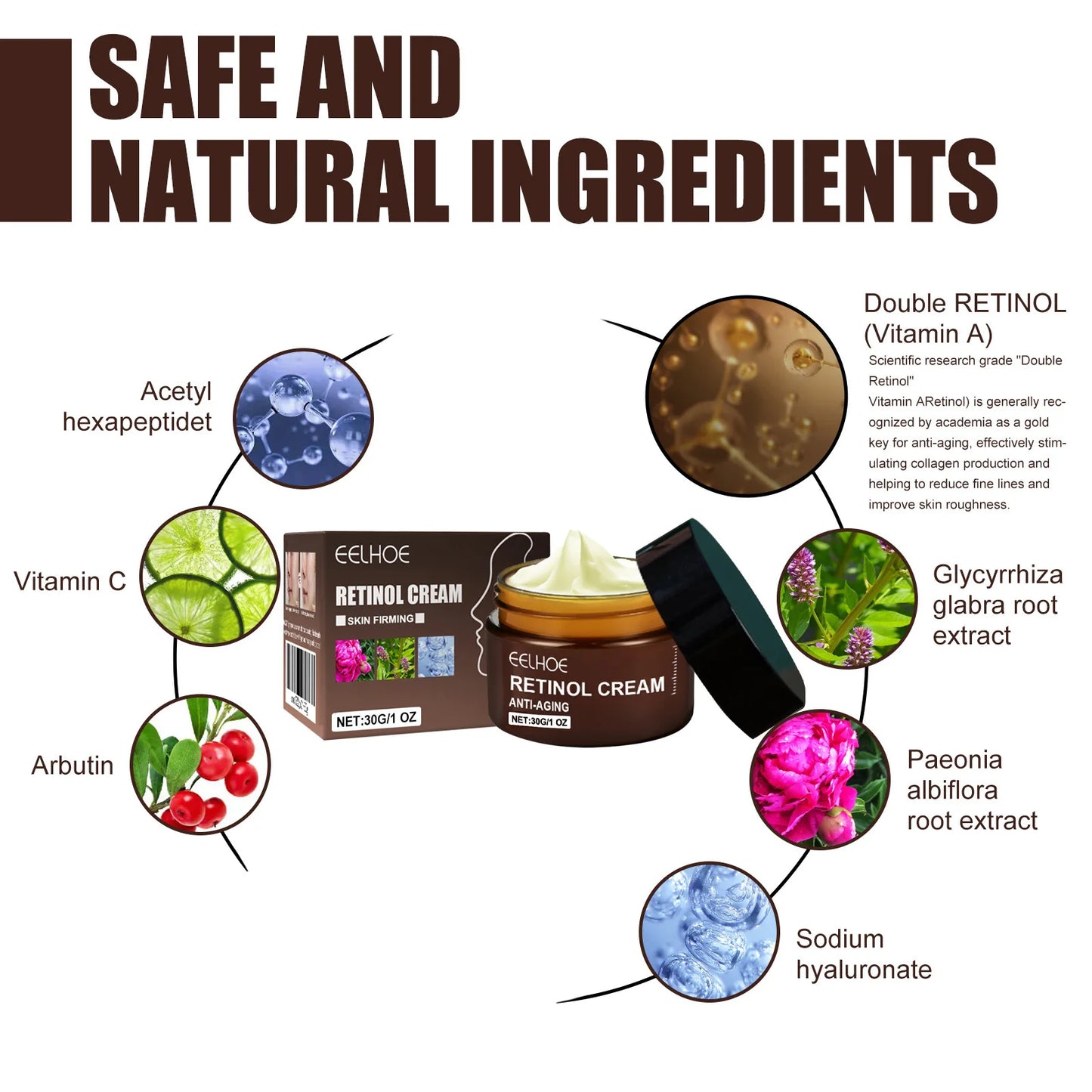 Retinol Wrinkle Remover Face Cream-Anti-Aging Lifting Moisturizing.