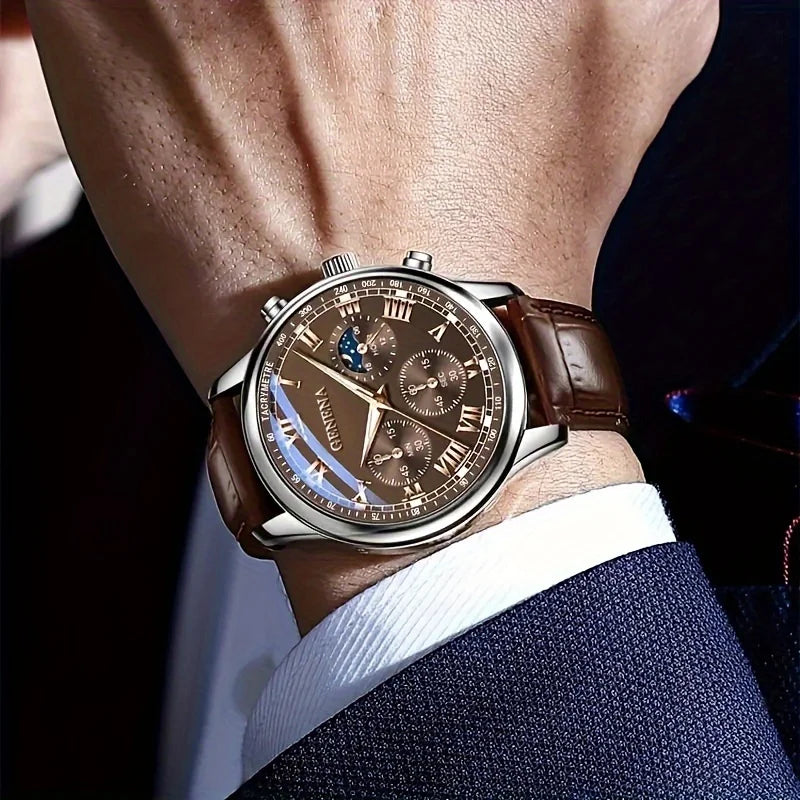 Men's Luxury Geneva Quartz Watch - Fashion Belt Strap, Business & Sport Style