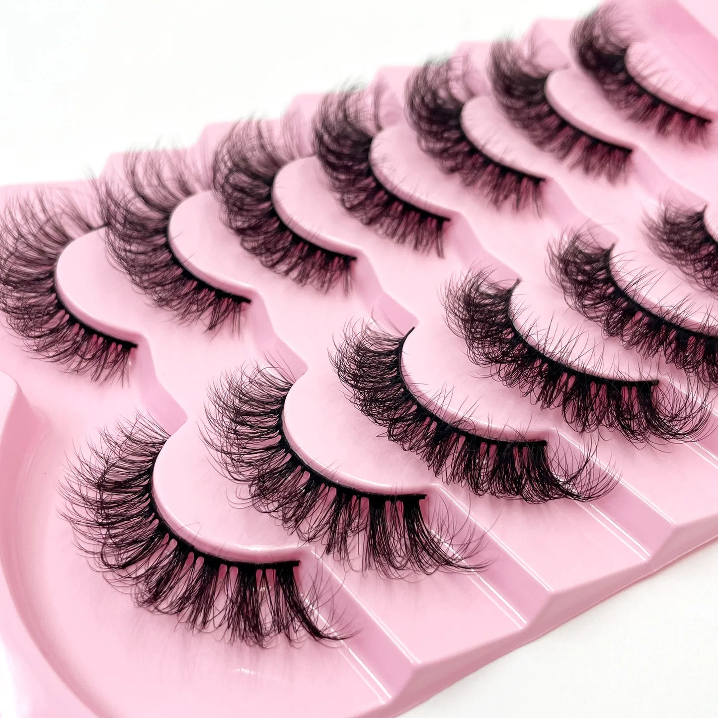 7 Pairs 3D Mink Full False Eyelashes Thick Dramatic Faux Lashes Wholesale Full Set