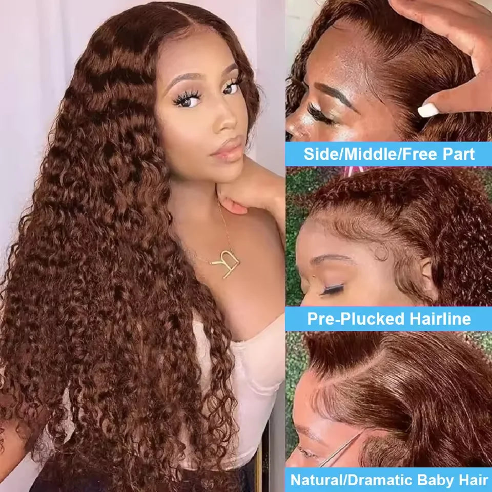 Deep Curly Lace Front Wig- 13x4 / 13x6 HD Lace Human Hair Wig for Women