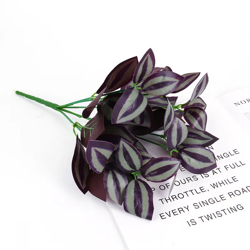 Artificial Silk Tortoiseshell Leaf Plant - Realistic Taro Dieffenbachia Fale Greenery for Home Decor